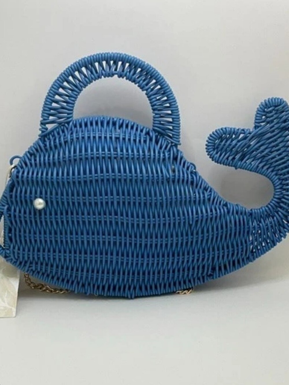 Tommy BAHAMA Blue Woven Whale Shaped Handbag BNWT Ma
